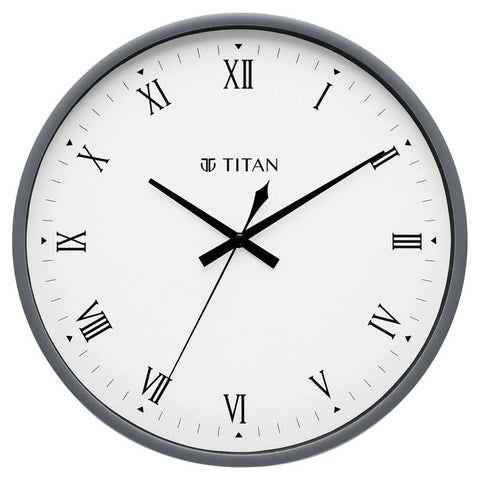 NCW0043PA05A Titan 29.5 cm White Wall Clock: Silent Sweep Technology for Tranquil Living