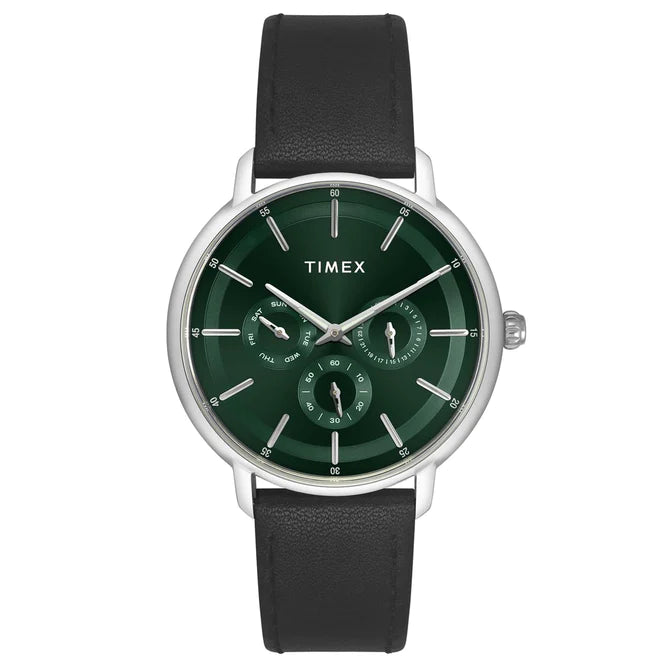 Timex Fashion Men's Green Dial Round Case Multifunction Function Watch -TWEG22000