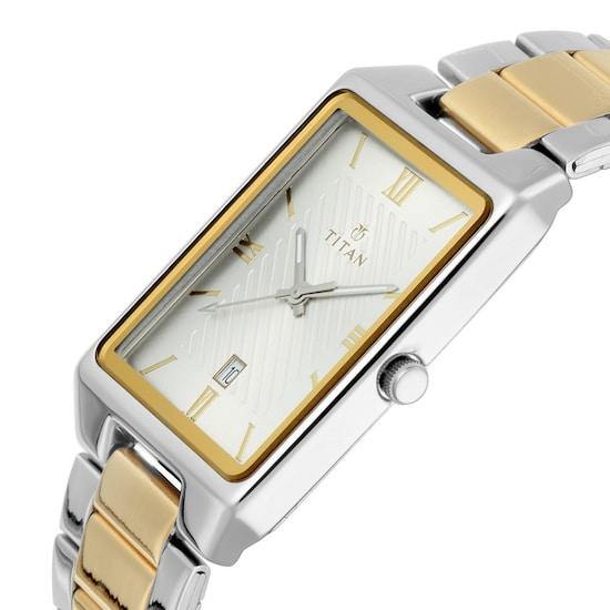 Titan Buy Titan Analog Silver Rectangular Dial Stainless Steel