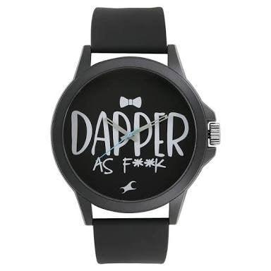 Black dial black 2025 silicone strap watch fastrack