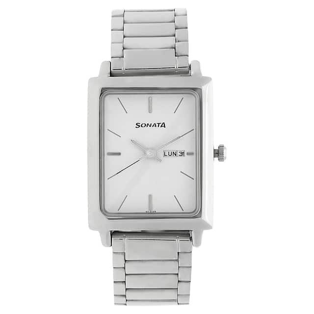 Sonata analog watch for men with day sales & date function