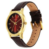 10058YL01 - Titan Karishma  Brown Dial Leather Strap Watch for Men