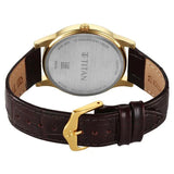 10058YL01 - Titan Karishma  Brown Dial Leather Strap Watch for Men