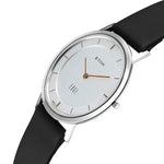 NS1595SL06 Titan Edge Slim Leather Strap White Dial Analog Watch for Men