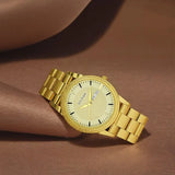NU1650YM04 - Titan Golden Dial Stainless Steel Strap Watch