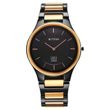 NT1696KC01 - Titan Edge Ceramic Black Dial Watch