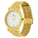 NP1712YM01 - Titan Silver Dial Golden Stainless Steel Strap Watch