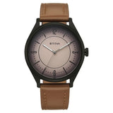 1802NL03- Titan Beige Dial Leather Analogue Watch