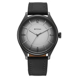 1802QL04 - Titan Neo Basics Gray Leather Strap Watch