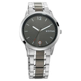 NR1806KM01 Titan Men's Timeless Style Watch: Refined Anthra Dial and Metal Strap