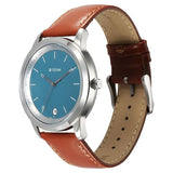 1806SL12 - Titan Blue Dial Leather Strap Watch