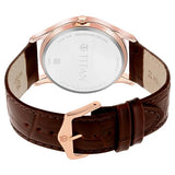 NT1824WL02 - Titan Analog White Dial Leather Strap watch