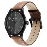 NR1865NL01 Titan Quartz Analog Black Dial Leather Strap Watch for Men