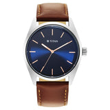 NU1866SL01 - Titan  Blue Dial Leather Strap Watch