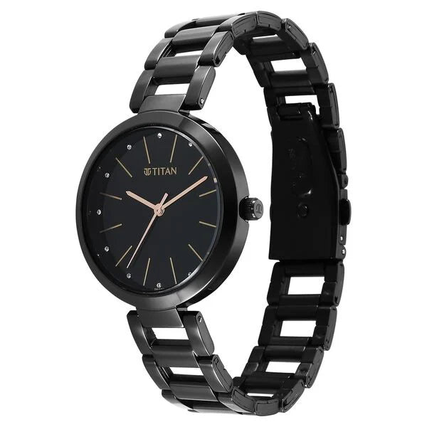 TITAN Buy NS2480NM01 Titan Black Dial Black Stainless Steel