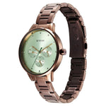 2648qm03 Titan  Day and Date  Brown Stainless Steel Strap Watch For Women