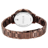 2648qm03 Titan  Day and Date  Brown Stainless Steel Strap Watch For Women