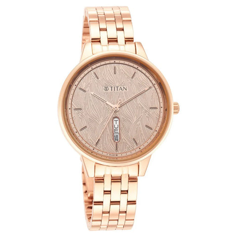 Titan Workwear Rose Gold Dial Analog Watch for Women NR2648WM01