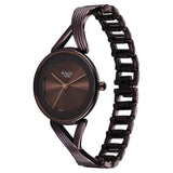 2698QM01 Titan Raga Chic Quartz Analog Brown Dial Metal Strap Watch for Women