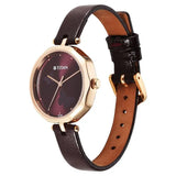 NU2702WL01 - Titan Karishma Maroon Dial Leather Strap Watch