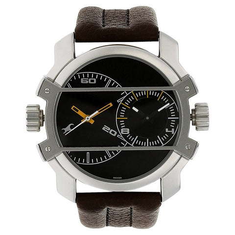 NR3098SL02  Fastrack Black Dial Leather Strap Watch for Guys