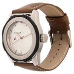 NR3099SL01 Fastrack Silver Dial Leather Strap Watch for Guys