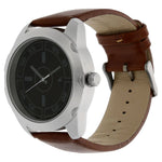 NR3123SL03 Fastrack Quartz Analog Black Dial Leather Strap Watch for Guys