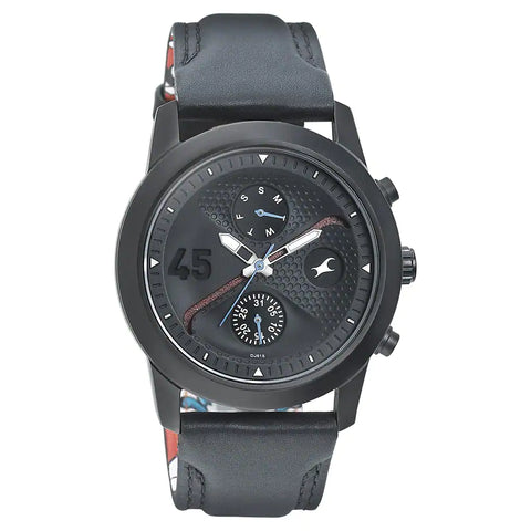 NP3216NL01 LEATHER STRAP WATCH FOR GUYS