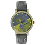 3238QL01 Fastrack Multifunction Green Dial Leather Strap Watch for Guys