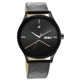 NR3247NL01 STYLE UP BLACK DIAL LEATHER STRAP WATCH
