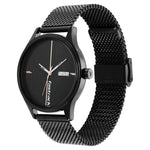 3247NM03 BLACK DIAL STAINLESS STEEL STRAP WATCH