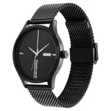 3247NM03 BLACK DIAL STAINLESS STEEL STRAP WATCH