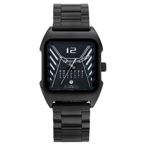 NS3249NM01 Day and Date Black Dial Metal Strap Watch for Guys