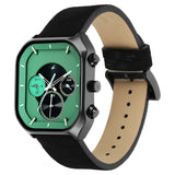 NR3270NL01  Analog with Day and Date Green Dial Leather Strap Watch for Guys