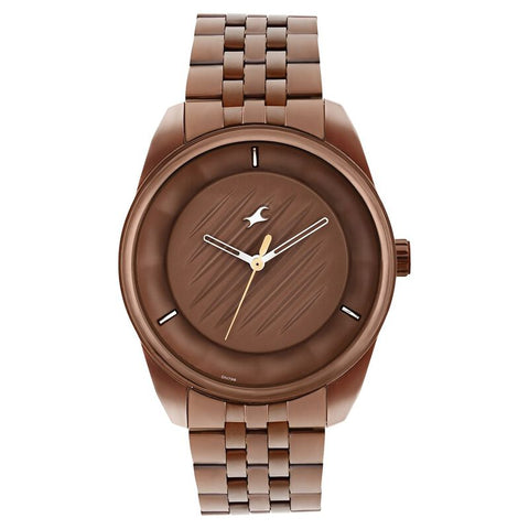 3300QM01 Brown Dial Stainless Steel Strap Watch for Guys