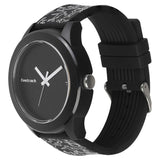 38003PP19  Black Dial Silicone Strap Watch for Unisex