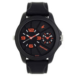 NR38042PP01 Fastrack Quartz Analog Black Dial Silicone Strap Watch for Guys