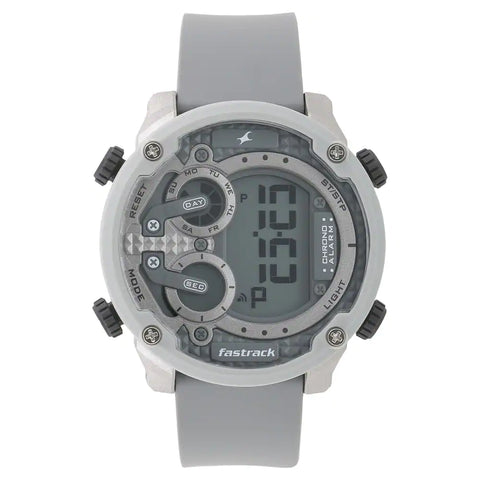 NP38045PP02 DIGITALGREY DIAL SILICONE STRAP WATCH