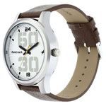 NR38051SL06 White Dial Leather Strap Watch for Guys