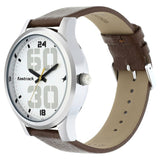 NR38051SL06 White Dial Leather Strap Watch for Guys