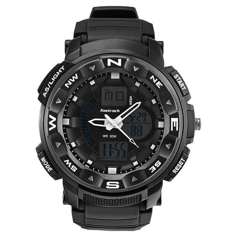 38076PP01W  Black Dial Plastic Strap Unisex Watch