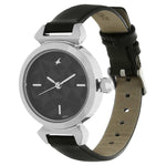 NK6131SL01 GREY DIAL BLACK LEATHER STRAP WATCH