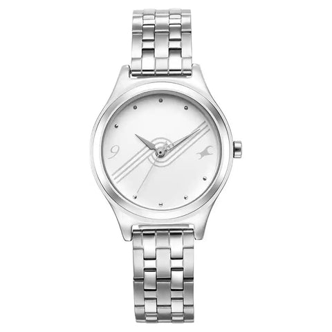 NS6152SM07 FASTRACK WHITE DIAL METAL STRAP WATCH