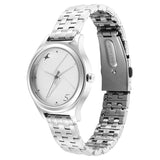 6152SM08 Fastrack Stunners Silver Dial Metal Strap Watch for Girls