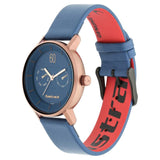 NP6198QL01 Blue Dial Leather Strap Watch