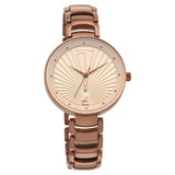 NR6216QM01 Analog with Date Beige Dial Stainless Steel Strap Watch for Girls