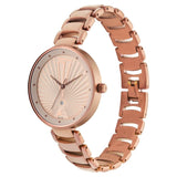 NR6216QM01 Analog with Date Beige Dial Stainless Steel Strap Watch for Girls