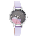 NR6259SL01 Analog Grey Dial Leather Strap Watch for Girls