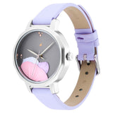 NR6259SL01 Analog Grey Dial Leather Strap Watch for Girls