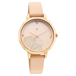 NS6259WL01 Analog Rose Gold Dial Leather Strap Watch for Girls